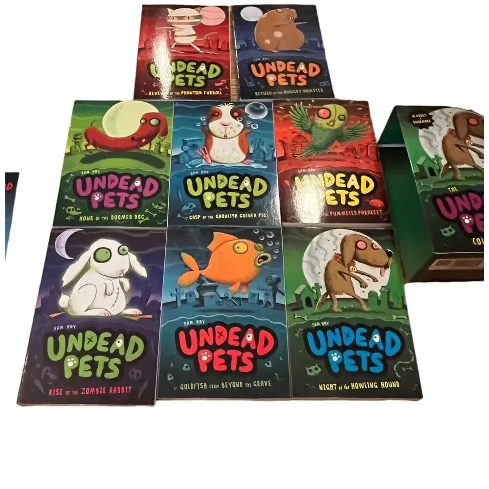 BRAND NEW THE UNDEAD PETS Collection book Set 1-8 W/ Box & Bookmark Pb